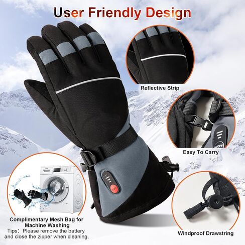 Rechargeable Heated Gloves for Men Women,7.4V Fast Heating Gloves Liners, Hand Warmers Arthritis Gloves, Heater Cold Winter Gloves, Snowmobile Camping Cycling Skiing Hiking Working in Saudi Arabia
