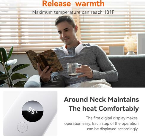 10000mah Rechargeable Neck Warmer,for Necks Up to 8 inches Wide,5 Hours Portable Neck Heater for Men and Women in Saudi Arabia