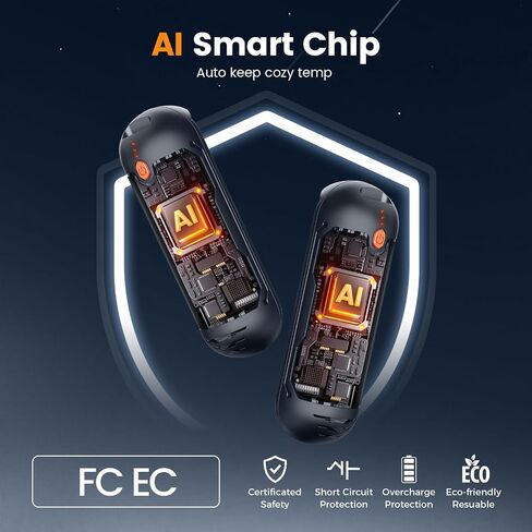 AI تدفئة اليد قابلة للشحن، 2 حزمة، 15 ساعة دائمة تدفئة اليد الجيب الكهربائية، إعادة شحن سريع 2 في 1 USB تدفئة اليد الساخنة سخان محمول قابل لإعادة الاستخدام، الصيد التخييم المشي لمسافات طويلة الرجال النساء الهدايا in Saudi Arabia