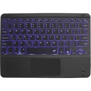 Wireless Bluetooth Keyboard with Touchpad for iPad - 7 Colors Backlit - Tablet Keyboard Rechargeable for iPad Pro/iPad Air/iPad Mini and Other iOS Android Windows Devices