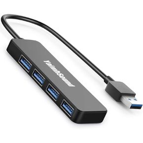 4-Port USB Hub 3.0, T-Sound USB Splitter for Laptop, Ps4 Keyboard and Mouse Adapter for Dell, Asus, HP, MacBook Air, Surface Pro, Acer, Xbox, Flash Drive, Mobile HD, Console, Printer, Camera …