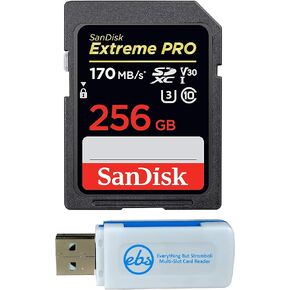 SanDisk 256GB SDXC Extreme Pro Memory Card Works with Sony Alpha a7 III Mirrorless Camera 4K V30 UHS-I (SDSDXXY-256G-GN4IN) Plus (1) Everything But Stromboli (TM) Combo Reader