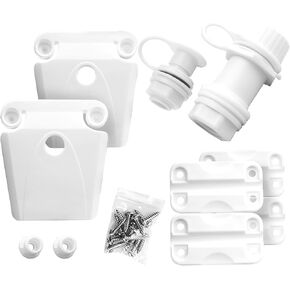 Cooler Replacement Parts Kit, Ice Chest Plastic Hinges, Latch Posts, Threaded, and Triple-Snap Drain Plug. Compatible With Igloo Cooler. Option for Repairing and Replacing Multiple Cooler Parts.