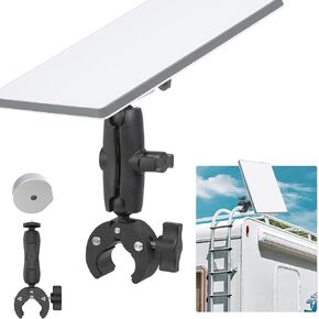 Starlink Mini Pole Clamp Mount, Universally Adjustable Angle Clamp Clamp Mount for Starlink Mini, Starlink Mini Bracket for RV/Pole/Yacht/Camper(Starlink Mini Pole Clamp Mount)