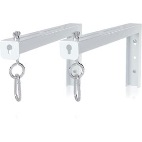 suptek Universal Projector Screen Wall Mount L-Brackets Wall Hanging Mount 6 inch Adjustable Extension Mounting Hooks for Projection Screen up to 66 lbs, 30 kg Capacity Each, PRL001B, Black (1 Pair) in Kuwait