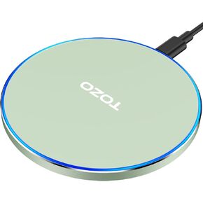 TOZO 2024 Upgraded Wireless Charger 15W Max Fast Wireless Charging Pad Compatible with iPhone 16/16 Plus/16 Pro Max /15/14/13/SE/12 Series, Samsung Galaxy S24/S23/S22 Series (No AC Adapter), Gray