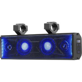 UTV Sound Bar 17 بوصة 4 مكبرات صوت ATV SoundBar نظام صوت UTV SXS مكبرات صوت مقاومة للماء اتصال بلوتوث مع إضاءة LED متعددة الألوان لـ UTV ATV Golf Cart Marine Boat