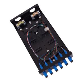 GESD LC-MM 6Port OM3 Box Cables 12 Port Wall Mount Fiber Enclosure with Spool OM3 Multimode LC-UPC Kit (Includes 1 Meter 12 Strand LC-UPC OM3 Pigtail and 6 Port Duplex OM3 LGX Loaded Panel