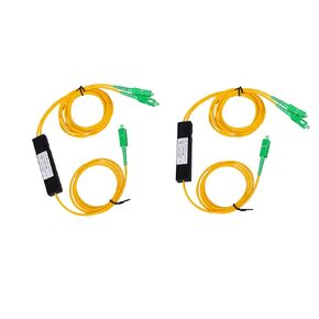 SC APC 1X2 Singlemode Fiber Optical Splitter Fused Fiber Splitter SC/APC 1:2 Fiber Optic Pigtail Splitter for Fibre Optical Communication System Tapered Box Splitter, 3pc