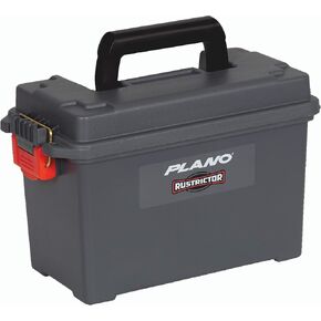 Plano Rustrictor Field Ammo Box .50 Caliber, Gray, All-Weather & Anti-Rust Ammo Storage Box, Large Plastic Ammunition Box, Waterproof Ammo Can, Holds 6 Boxes of Ammunition