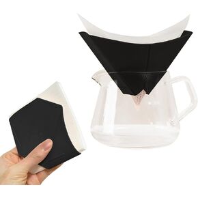 Silicone Pour Over Coffee Maker Set - Foldable, Compact Dripper for Customizable Rich or Smooth Flavor, 10 Eco-Friendly Non-Woven Filters for Drip Coffee, Travel, Camping, Outdoor