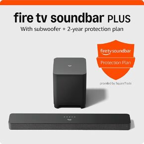 Introducing Amazon Fire TV Soundbar Plus with subwoofer with 2-Year Protection Plan