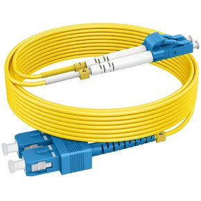 OS2 SC to LC Single Mode Fiber Patch Cables 15m(50ft),Options 1m~153m, OS2 Fiber LC to SC Optic Cable 10G SMF LSZH Duplex 9/125μm OD 2.0mm 𝙍𝙖𝙢𝙗𝙤𝘾𝙖𝙗𝙡𝙚𝙨