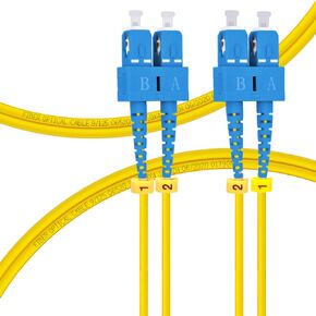 FLYPROFiber- 1M SC to SC OM3 Fiber Patch Cable | Length Options: 1m-50m, 10GB Duplex 50/125um Multimode Fiber Optic Cables LSZH-1M (3ft)