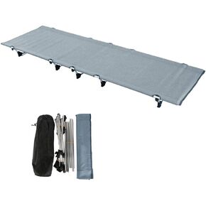 Ultralight Portable Folding Single Camp Tent Cot Bed Aluminium Alloy Metal Frame Heavy Duty Include Storage Bag for Indoor Outdoor Hiking Fishing Hunting Car Travel for Adult or Kids