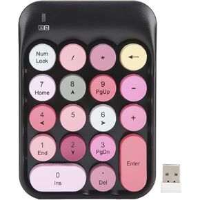 FOSA 18 Keys Mini Numeric Keyboard, Portable Number Pad USB Receiver Compact Silent Numeric Keyboard Financial Accounting Keyboard Extensions,for Laptop Desktop PC (Colorful