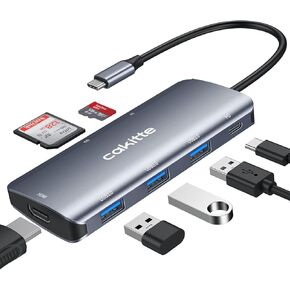 USB C Hub, 7-in-1 USB C to HDMI 4K@60HZ, Multiport Adapter with 3 High-Speed USB 3.0 Ports, SD/TF Card Reader, Support 100W PD, Type-C Hub HDMI Adapter for Mac, MacBook Pro, Laptop, etc