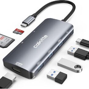 USB C Hub, 7-in-1 USB C to HDMI 4K@60HZ, Multiport Adapter with 3 High-Speed USB 3.0 Ports, SD/TF Card Reader, Support 100W PD, Type-C Hub HDMI Adapter for Mac, MacBook Pro, Laptop, Smartphone