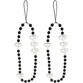 Phone Charm Cute Strap Lanyard Beads Pearl Bracelet Cell Phone Chain Wristlet