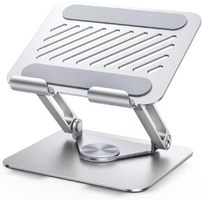 UGREEN iPad Stand for Desk, Tablet Stand with 360° Rotating Base and Adjustable Dual Rod Support iPad Holder Compatible with 2024 iPad Pro 13 12.9 11, iPad Air 11 13 Mini 6 5 Silver