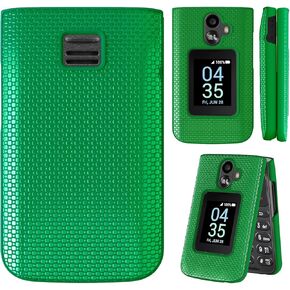 Ailiber for TCL Flip 3 Phone Case, TCL Flip 3 T435W Cell Phone Case, with Screen Protector, Dual Layer Shockproof Silicone Bumper, Non Slip Back Heavy Duty Rugged Phone Cover-Red
