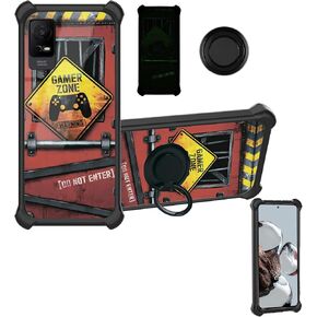 TCL ION V Phone Case T607DL Case Compatible with TCL ION X Phone Case Cover [Hard PC + Soft Silicone][Ring Support] [Luminous Effect] YGH-JGP