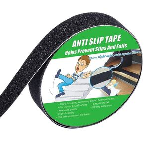 Anti Slip Tape, High Traction,Strong Grip Abrasive, Not Easy Leaving Adhesive Residue, Indoor & Outdoor (1" Width x 190" Long, Black/Yellow)