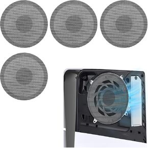 غطاء واقي من الغبار لجهاز PS5 Slim، شبكة مرشح مقاومة للغبار مكونة من 4 قطع، ملحقات PS5 رفيعة، مرشح غبار شبكي عالي الكثافة يسمح بالتهوية لمروحة PlayStation 5 Slim، متوافق مع الإصدار الرقمي والأقراص