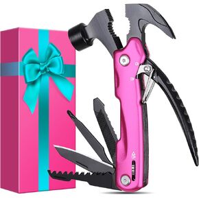 Women Gifts for Christmas - Stocking Stuffers for Women, Gifts for Women Mom Wife - Mothers Day Gifts from Daughter Son - Christmas Birthday Gifts for Women, Girlfriend, Sister, P'ink Hammer Multitool