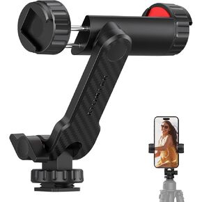 ATUMTEK Phone Tripod Mount, Universal Smartphone Mount Adapter with 2 Cold Shoe and 1/4" Standard Screw, 360° Rotates and 180° Tilts Adjustable Cell Phone Clamp Holder for Perfect Mobile Photography