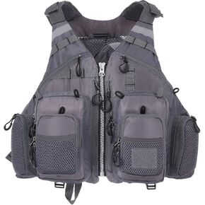 LIXADA Fly Fishing Vest Fishing Jacket Breathable Polyester Mesh Design Fishing Vest