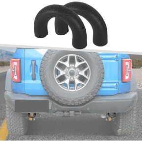 Jimen for Bronco Tow Hook Covers, 2PCS Rear Bumper Trailer Hitch Covers Fit for Ford Bronco 2021-2024 (White)