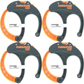 Cable Cuff PRO (4 Pack: 4x Large 3 Inch Diameter) Adjustable, Reusable, Cable Tie Replacements for Extension Cords or Electronics
