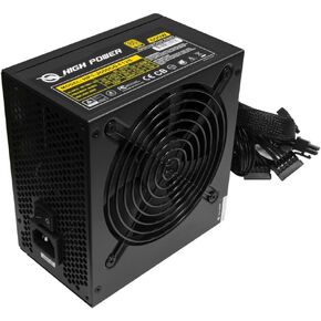 600W Power Supply, 80 Plus Gold Certified PSU, Continuous Power with 120mm Whisper Quiet Fan, ATX 12V V2.3/EPS 12V Active PFC Reliable Performance, Energy-Efficient