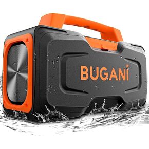 BUGANI Bluetooth Speakers, 80W Powerful Portable Wireless Speaker IPX7 Waterproof Speaker, Outdoor Loud Speaker with Handle 24H Playtime, Support Microphone AUX USB Suitable for Party, Pool, Singing