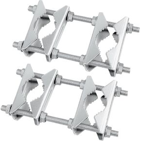 Double Antenna Mast Clamp - Heavy Duty Galvanized Iron Mount for Secure Pole-to-Pole Connection, Rust-Resistant, Ideal for Antennas and Satellite Dishes 4PCS