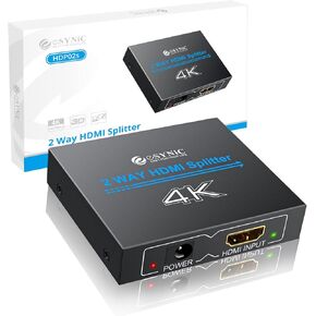 eSynic Professional HDMI Splitter 1 in 4 Out 4K@30HZ HDMI TV Splitter Metal Case 4 Way HDMI Splitter 4k HDCP 1.4 Hdcp Bypass Splitter Plug&Play Multi HDMI Adapter for Fire Stick PS4 Blu-ray Player etc
