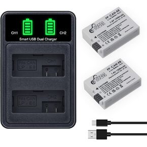 Pickle Power LP-E8 Battery and LED Display Dual Charger Compatible with Canon EOS Rebel T3i, T2i, T4i, T5i, 600D, 550D, 650D, 700D, Kiss X5, X4, Kiss X6 Camera