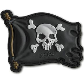 M-Tac Morale Patch Jolly Roger Pirate Flag - PVC Patches for Vest, Backpacks, Hats - Tactical Military Patch with Hook Fastener Backing (Olive/Black)