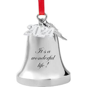 WANSHUNLMI Christmas 2023 Bell Ornament, 2023 Christmas Bell and Sleigh Bell Christmas Tree Ornament Decor with Angel Wings (Christmas 2023) in Kuwait