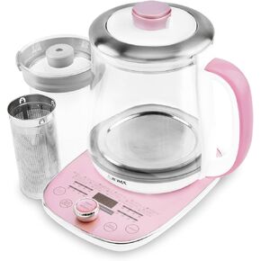 Aroma Professional AWK-701 16-in-1 Nutri-Water, Green, Fruit, Flower Tea, Coffee, Multi-Use Kettle, Delay Timer, 1.5L, Pink