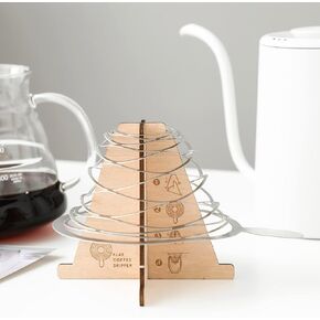 Pour-Over Coffee Dripper - Stainless Steel Coffee Maker with Wooden Stand for 1-4 Cups, Office Home Camping Picnic Travel in Saudi Arabia