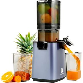 Ventray Cold Press Juicer, Slow Juicer Machine with 5.1 Inch Large Feed Chute for Whole Fruits & Vegetables, 250W Power Masticating Juicer, Easy to Clean High Juice Yield for Batch Juicing - Purple