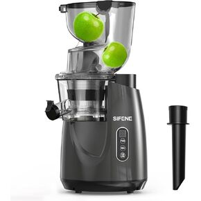 SiFENE Cold Press Juicer Machine, Vertical Slow Masticating Juicer with Large 3.3in Feed Chute for Whole Fruits & Vegetables, High Juice Yield, Quiet Operation, Easy to Clean, Dark Gray