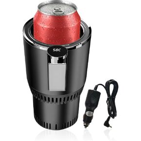 2-in-1 Smart Car Cup Cooler and Heater, Smart Cup for Car with LED Temperature Display Touch Control, Keep Drink Cold or Hot in Car Cup Holder Fits in Commuter Road Tripper, Black