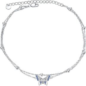 POPLYKE 925 Sterling Silver Double Layered Chain Abalone Sunflower Anklet for Women You Are My Sunshine Summer Beach dainty Sunflower Jewelry