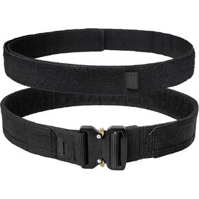 Tactical Battle Belt 1.75" - with 1.5" Inner Belt,Quick-Release Molle Nylon Gun Rigger Belt for Combat,Duty Belts