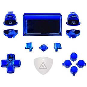 eXtremeRate Replacement D-pad R1 L1 R2 L2 Trigger Touchpad Action Home Share Options Buttons for p s 4 Controller, Scarlet Red Full Set Buttons Repair Kits for p s 4 Slim Pro CUH-ZCT2 Controller
