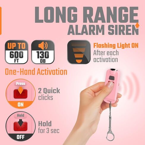 Rechargeable Keychain Alarm for Women Self Defense – 2 Pack 130 dB Loud Safesound Personal Siren Ring with LED Light – Waterproof SOS Emergency Safety Alert Device Key Chain by WETEN (Black&Black) in Saudi Arabia