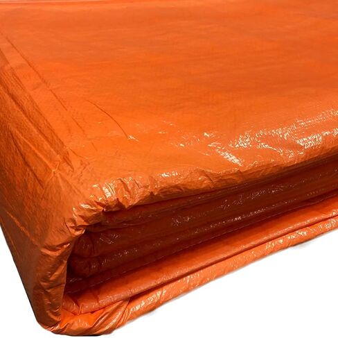 Concrete Curing Blanket Cover - Heavy Duty PE Coated Woven Insulated Foam Core for Cement, Construction, Landscaping - Tear & Water Resistant - 8 x 24 Ft - Indoor/Outdoor Tarp (Orange) in Kuwait